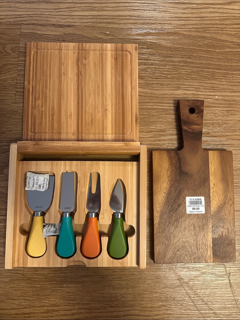 Legacy Colorful Cheese Knife Set with Acacia Serving Paddle